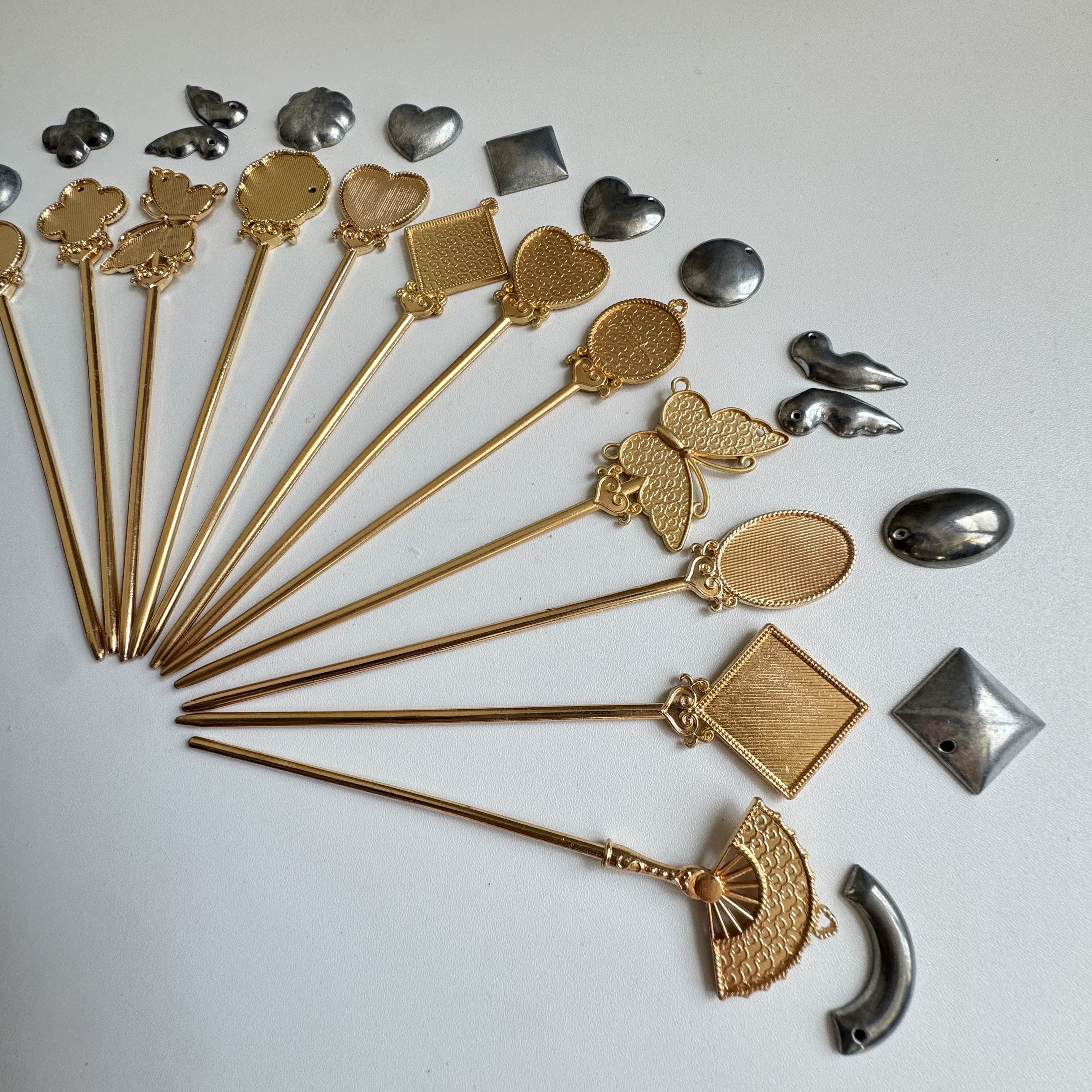 非遗宋锦手工DIY配件材料发簪贴布哑金凹槽底胚底托空蝴蝶古风,淘宝优惠券,粉丝福利购,淘宝优惠卷