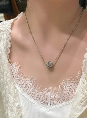 实拍25新款银球项链韩国ins风极简风格设计通勤百搭颈联锁骨链女