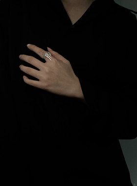 原创设计风开口纯银夸张戒指