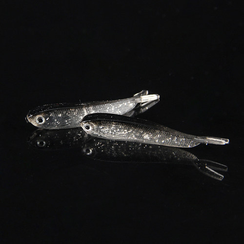 英莱特软体鱼路亚软饵叉尾铅头钩t尾软虫拟饵仿真饵2g 6.5cm - 图1