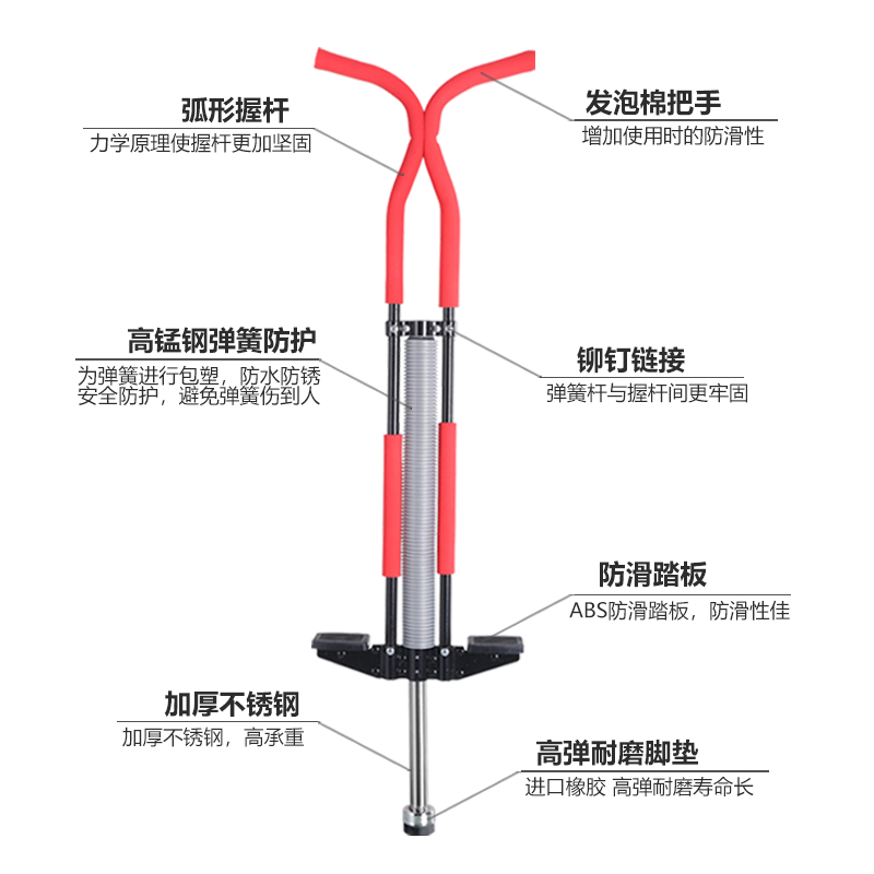 跳跳杆 弹跳器 儿童青少年成人健身双单杆蹦蹦跳娃娃跳 蹦高器 - 图2
