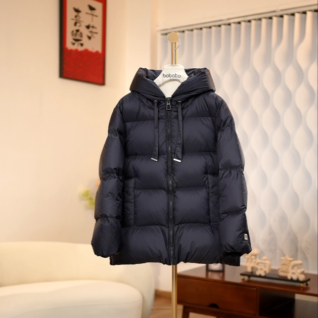 【9701】国标90白鸭绒加绒加厚连帽高级简约大气保暖女款羽绒服