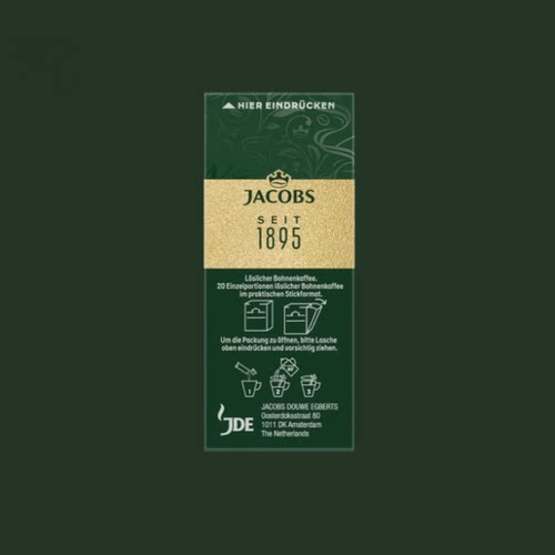德国雅各布斯Jacobs Espresso意式浓缩速溶纯黑咖啡粉 1.8g*20支 - 图0