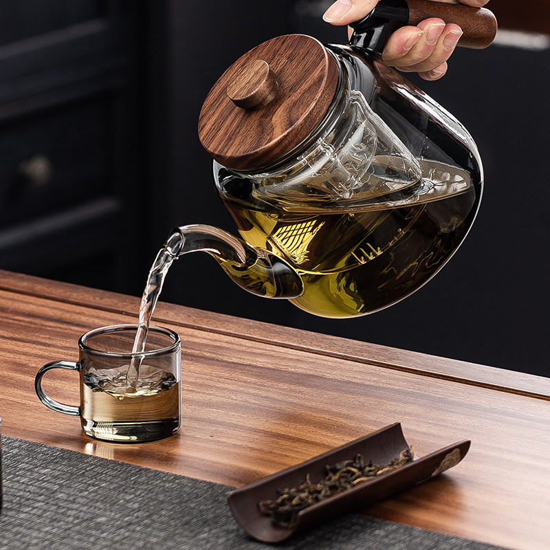 北美黑胡桃木实木电陶炉耐热玻璃蒸煮茶器套装养生烧水壶泡茶家用,淘宝优惠券,粉丝福利购,淘宝优惠卷