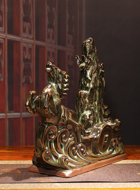 禹州神垕钧窑办公桌商务礼品摆件