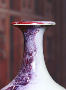 禹州神垕孔家钧窑商务礼品天球瓶