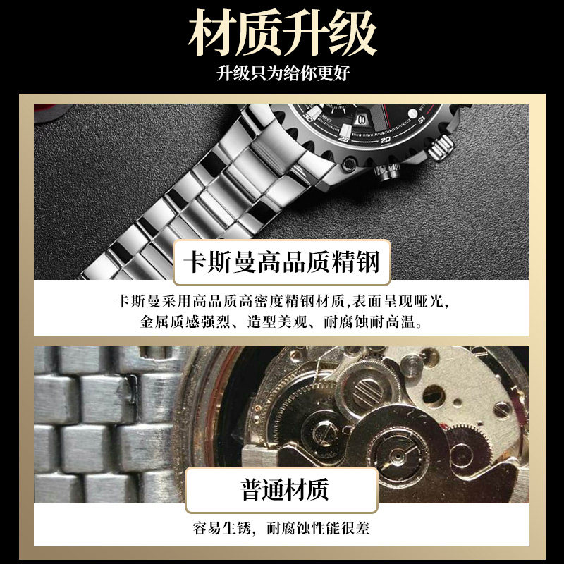 卡斯曼男士多功能运动夜光机械表 casima国产腕表