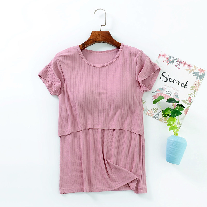 2022新坑条上掀孕产妇哺乳短袖月子服喂奶服打底衫家居服外出上衣,淘宝优惠券,粉丝福利购,淘宝优惠卷