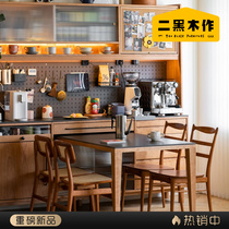 Two black wood for squirrel-mouse dining side cabinet 2023 insert table solid wood storage containing rock plate small family type integrated by wall