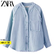 ZARA Discount Season Children Dress Girl Pickling Texture Shirt 6269287400