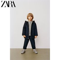 ZARA new baby toddler with cap grabbing suede coat 5854585401