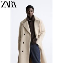 ZARA2023 winter new pint mens clothing wool double-row buttoned coat jacket 9621304712