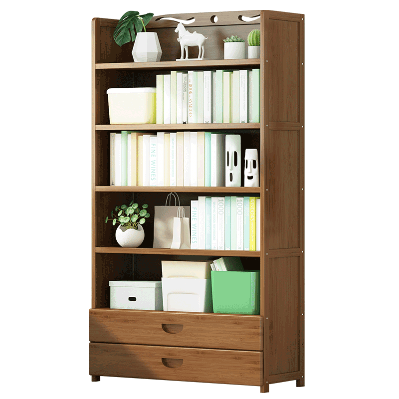 Simple style bookcase movable table storage rack