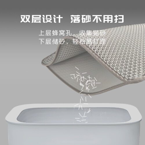 猫砂垫双层超大防带出猫砂盆垫子防外溅过滤漏砂控砂垫猫咪用品 - 图1