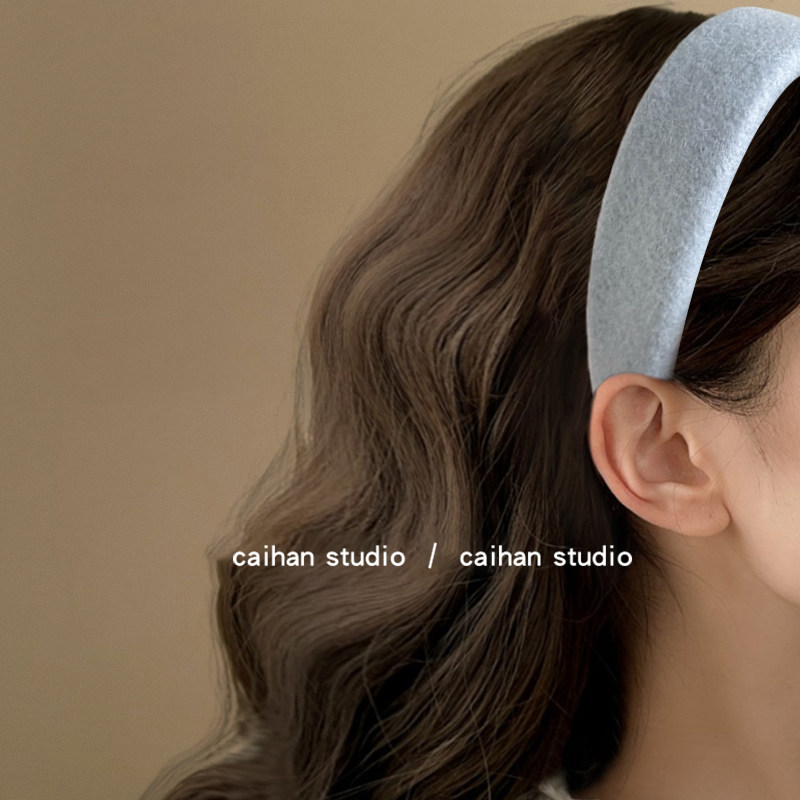 樱粉甜茶~纯色毛呢宽发箍法式优雅气质温柔压法头箍高级感盘发器,淘宝优惠券,粉丝福利购,淘宝优惠卷