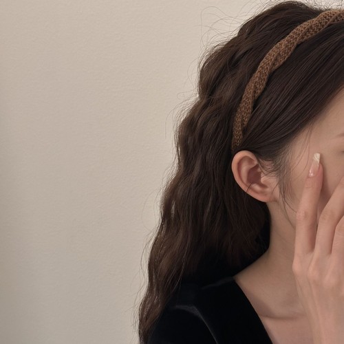 美拉德气质~高级感秋冬压发发箍女款高颅顶麻花编织发卡洗脸头箍 - 图1