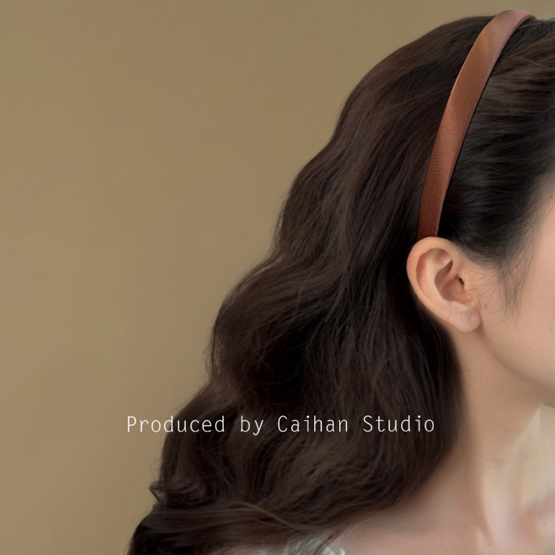 幽蓝湖泊~复古亮面绸缎发箍女高级感高颅顶外出百搭气质旅行发夹,淘宝优惠券,粉丝福利购,淘宝优惠卷