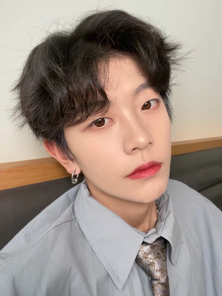 网红同款假发男中分刘海短发韩版帅气自然蓬松学生修脸自拍全头套