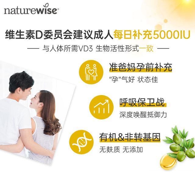 Naturewise ວິຕາມິນ D3 ຖືພາຜູ້ໃຫຍ່