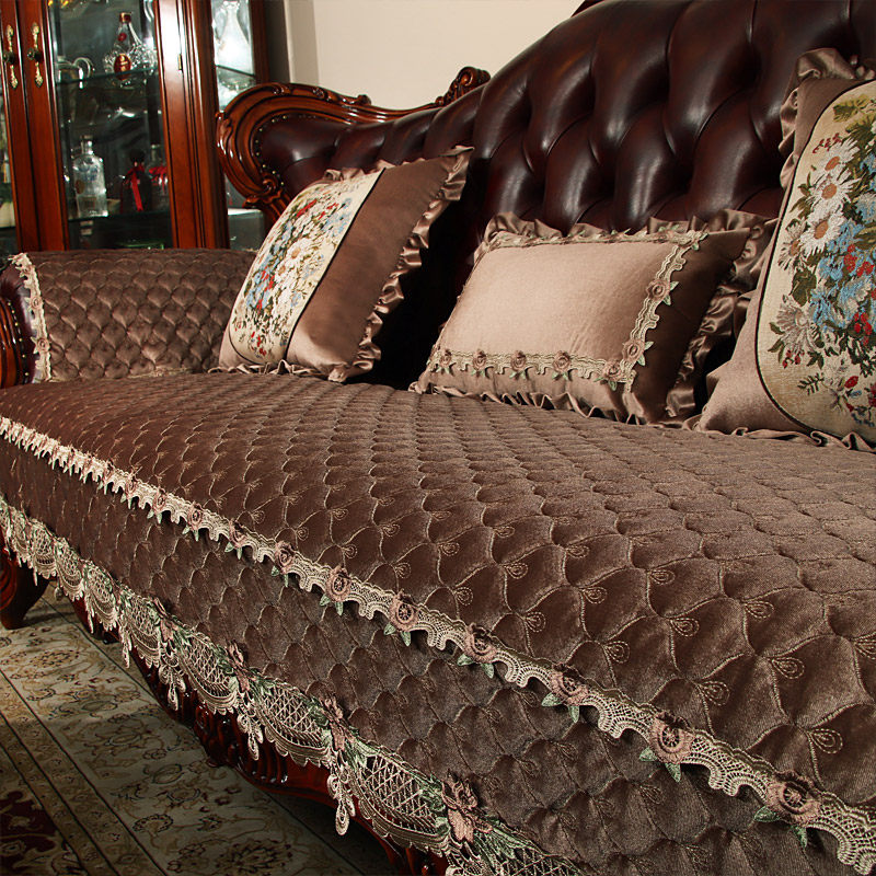 欧式沙发垫冬季高端垫毛绒四季通用防滑美式真皮沙发专用坐垫套罩,淘宝优惠券,粉丝福利购,淘宝优惠卷