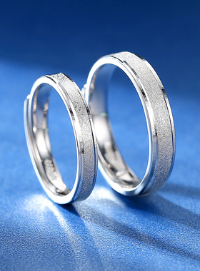 情侣戒指999纯银学生纪念异地恋