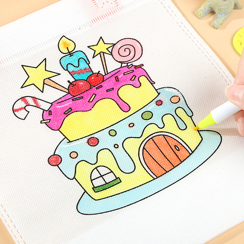六一节礼物儿童diy手工涂鸦填色手提袋学生生日礼品袋幼儿园奖品