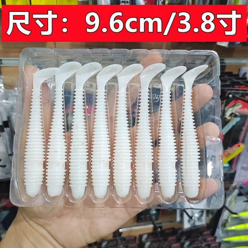 K牌同款1:1胖T尾黑坑石斑鱼龙趸鱼鳜鲈鱼软饵9.6cm/3.8寸8.3克 - 图0