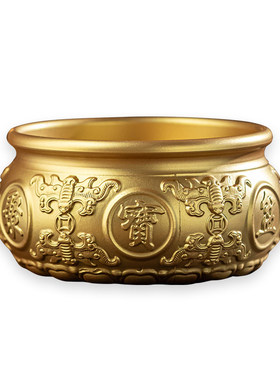 供奉香炉纯黄铜家用室内香薰炉上香礼佛供财神聚宝盆线香插檀香炉