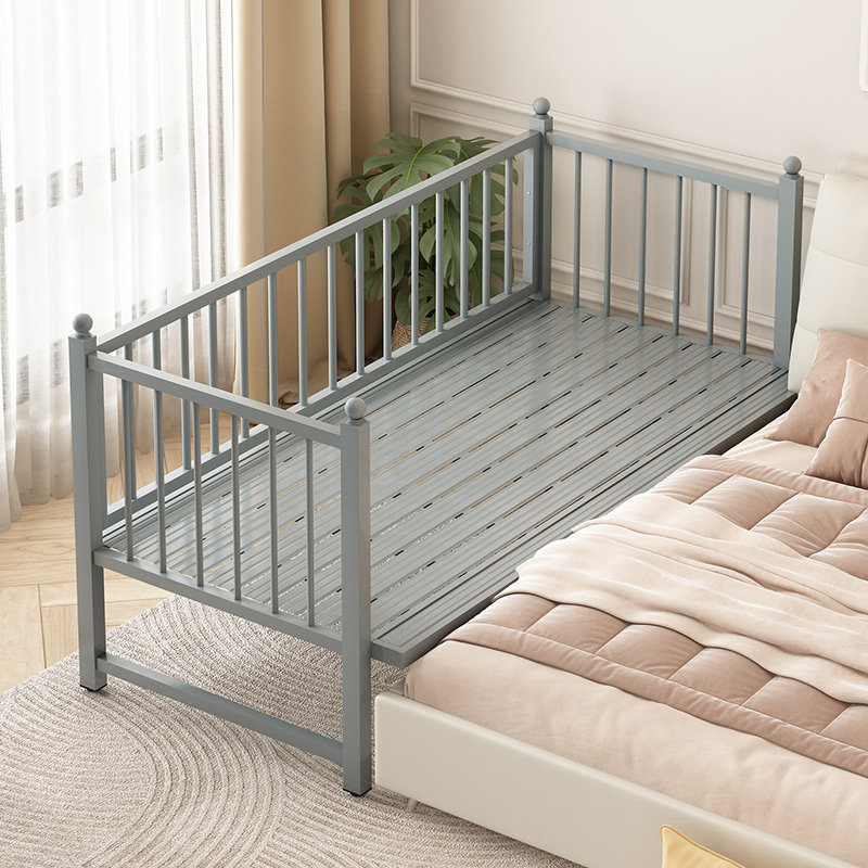 儿童铁艺拼接床加高护栏无缝衔接可调节高度安全防摔单人婴儿小床,淘宝优惠券,粉丝福利购,淘宝优惠卷