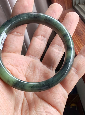 和田玉青花籽料手镯61送证书