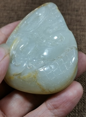 仿古把件龙凤呈祥新疆和田玉籽料