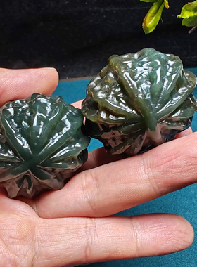 新疆和田玉且末蓝调糖玉核桃文玩手把件精品油润男女国风运筹帷幄