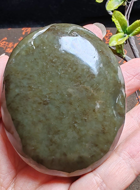 新疆和田玉且末蓝调糖玉凤凰牡丹手把件苏工精品男女国风凤穿牡丹