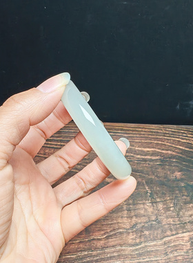 烟灰飘花51和田玉手镯保真送证书