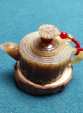 新疆和田玉且末糖松树壶把把壶文玩小把件手把件男女国风把把赢