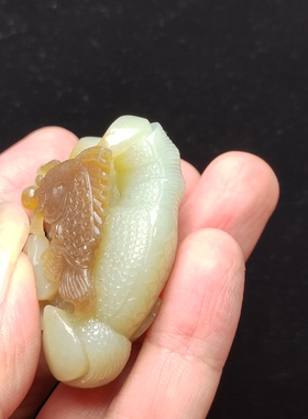 天然新疆和田玉青白糖玉鱼爪子手把件男女款式玉石玉器抓住机遇