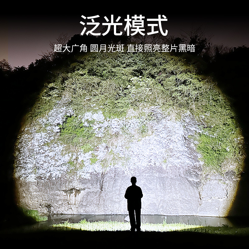 手电筒强光可充电式户外超亮远射小型迷你便携家用耐用氙气led灯