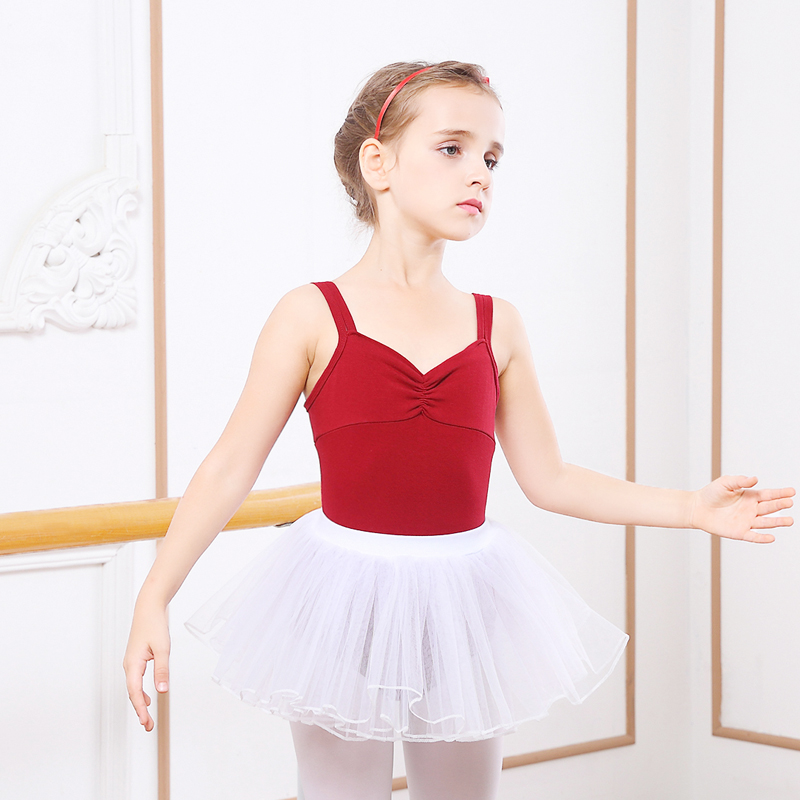 女童练功舞蹈服装儿童芭蕾舞吊带女孩连体中国考级演出体操服套装-图0