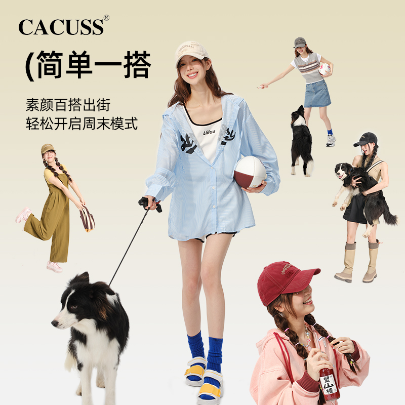 CACUSS纯棉帽子女春夏白色棒球帽破洞鸭舌帽男户外防晒遮阳帽情侣-图1