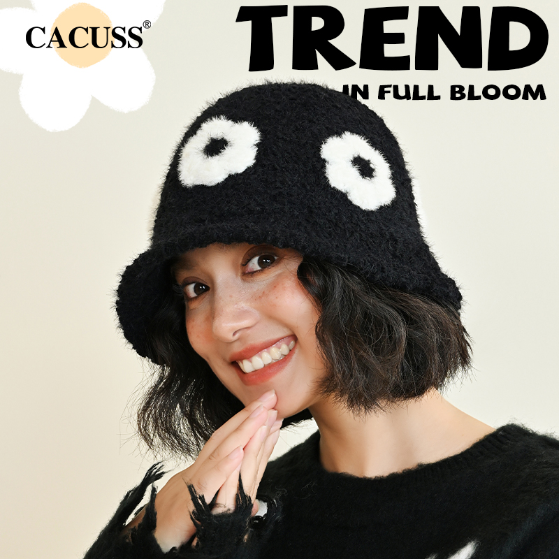 CACUSS帽子女冬毛线帽渐变针织冷帽渔夫帽棒球帽保暖时尚防寒防风