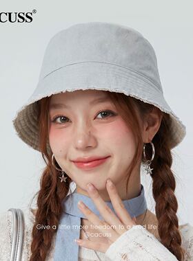 CACUSS纯棉渔夫帽女遮阳显脸