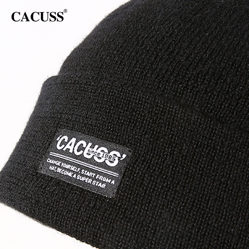 CACUSS冬季帽子男纯羊毛帽保暖大头围针织帽新款加厚毛线帽送男士,淘宝优惠券,粉丝福利购,淘宝优惠卷