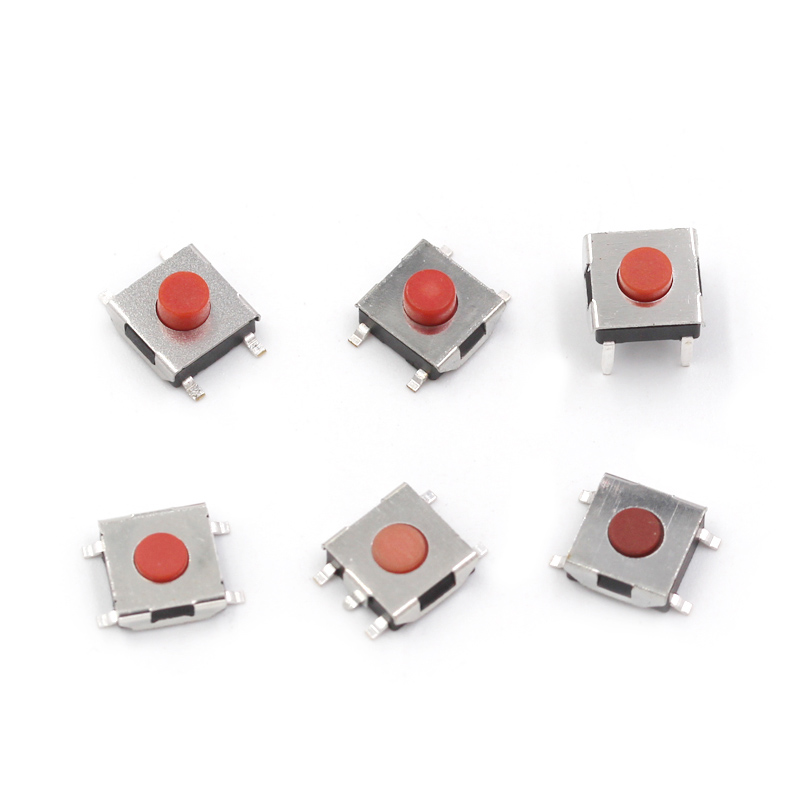 轻触开关 6*6*2.5/2.7/3.1/3.4/3.7MM 按键开关 红色柄按键 - 图0