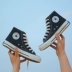 Giày vải nữ 2019 xuân mới giúp cao 1970s bản sao giày Nhật Bản hoang dã retro màu đen - Giày cao gót