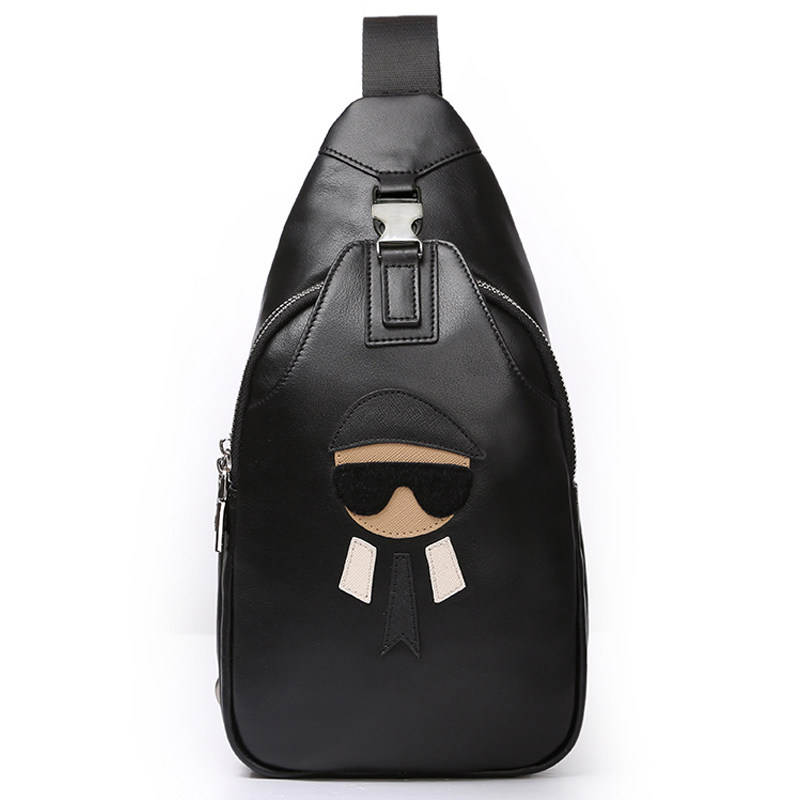 男士胸包真皮休闲ins男生斜挎包 皮客优一牛魔王男士包袋