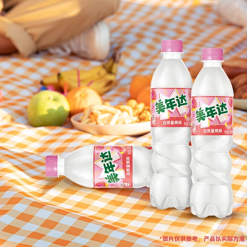 百事可乐美年达新品500ml*12瓶白凤蜜桃味果味饮料整箱夏日饮品