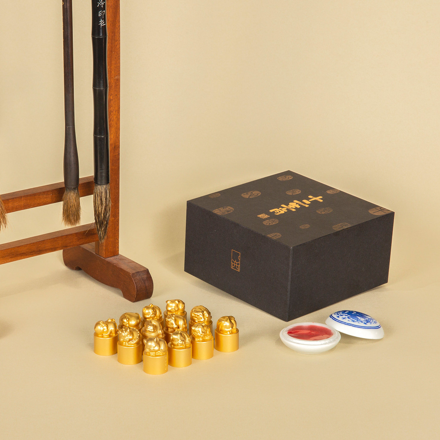 西泠印象十二生肖黄铜印章套装礼盒私人定制个人名字篆刻姓名章金属刻字学生儿童生日礼物创意文创礼品文创,淘宝优惠券,粉丝福利购,淘宝优惠卷