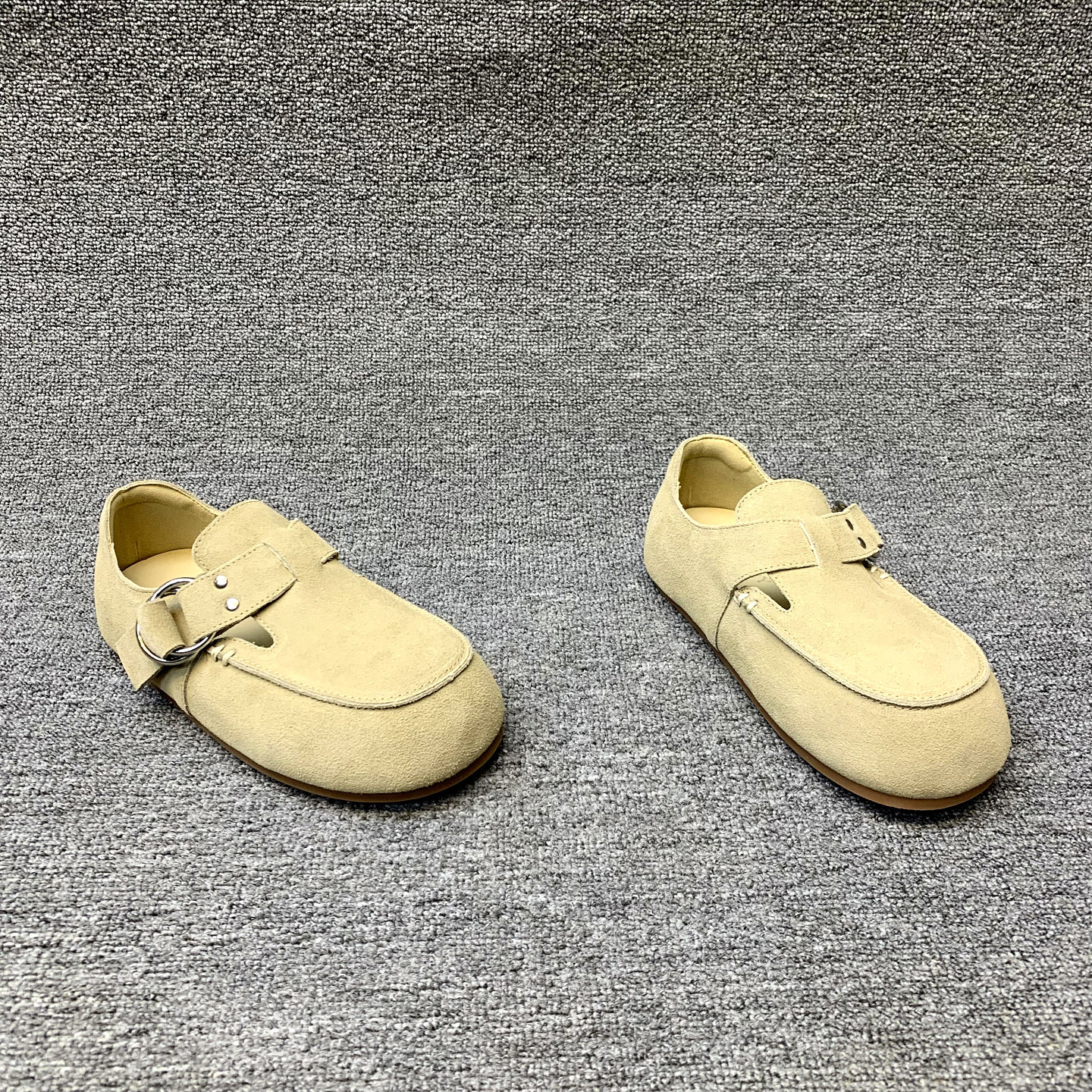 欧洲站女鞋2026春季新款欧货绒皮内增高平底圆头时尚单鞋勃肯鞋女,淘宝优惠券,粉丝福利购,淘宝优惠卷