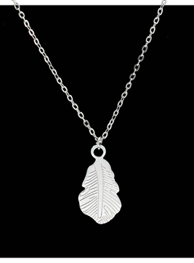 精致极简树叶项链女2024年新款ins小众设计钛钢锁骨链气质百搭女