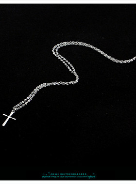 迷你十字架项链女稣吊坠项链短款钛钢欧美简约百搭锁骨链女款简约